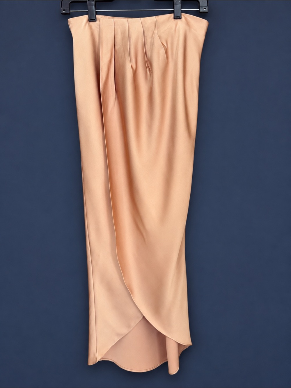 Blu Pepper Peach Satin Draped Maxi Skirt
